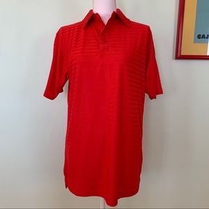 🏷️Men’s Red Clipper Textured Polo Top Small S
